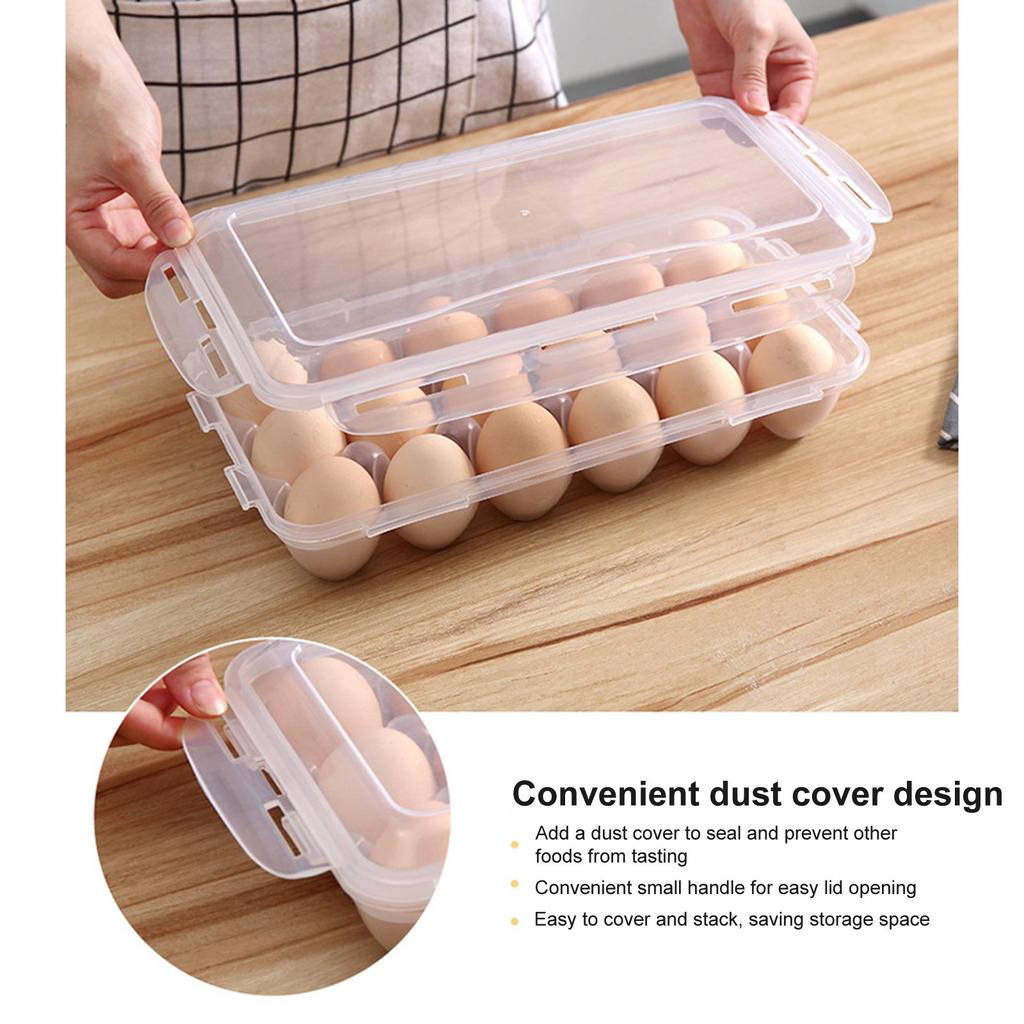 Подставка для яиц с крышкой для холодильника, пластиковый контейнер для хранения/держатель для лотка для яиц с крышкой, вмещает 18/10 яиц