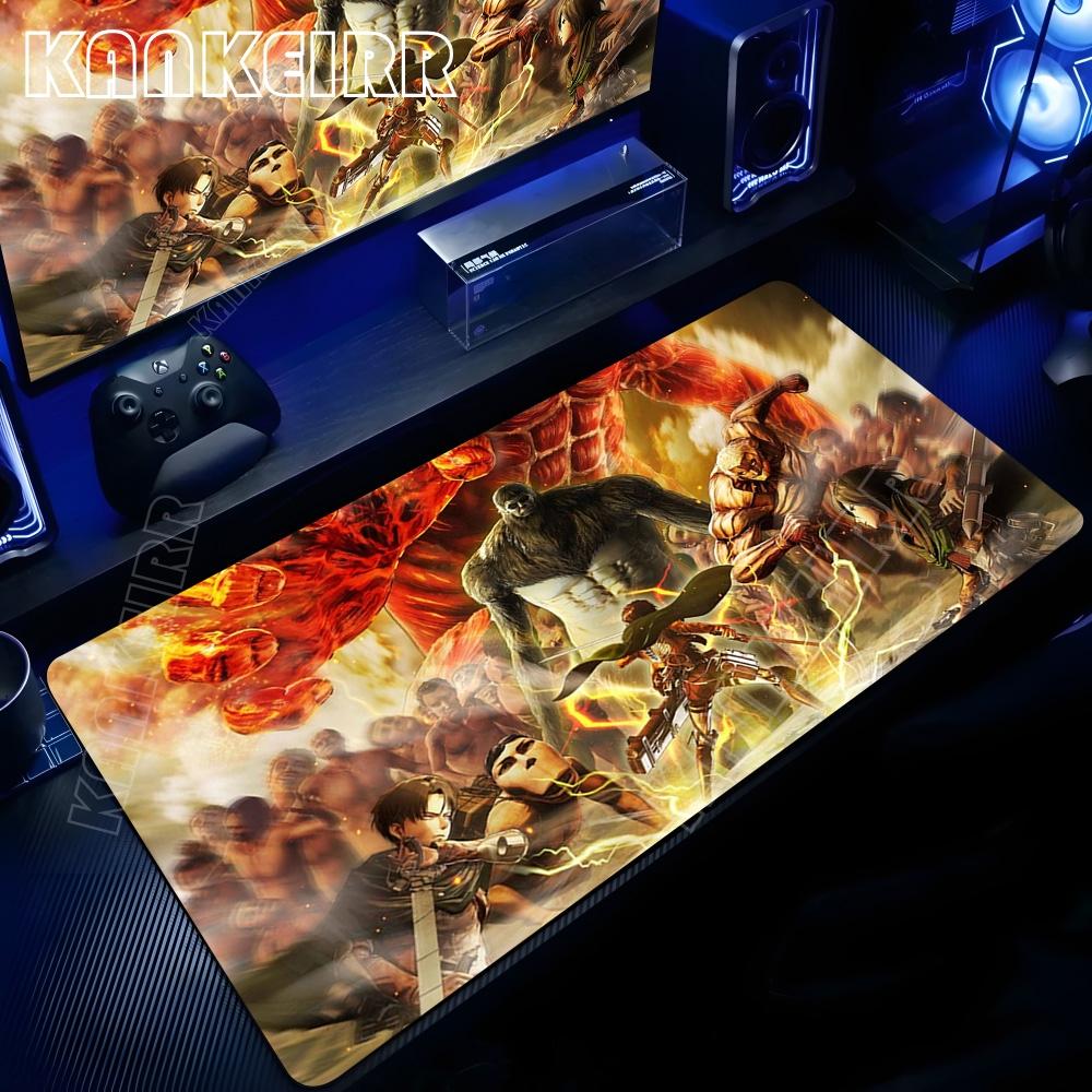 Attack On Titan Anime Mouse Pad Computer Non-slip Gaming Mousepad XXL Locking Edge Game PC Laptop Keyboard Mouse Mat Desk Carpet