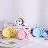Candy Color Alarm Clock Creative Children Students Bedside Small Alarm Clock Cartoon Violin Bicycle Model Electronic Clock
