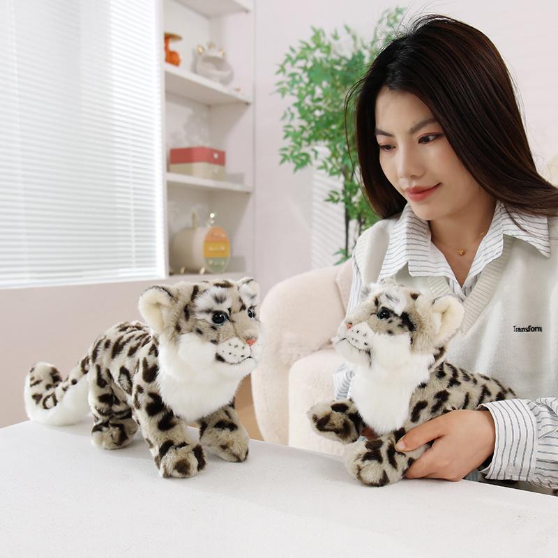 1Pc 23X50Cm Lifelike Snow Leopard Plush Toys Full Filling Animal Dolls Simulation Snow Leopard Plushie Toy Kids Birthday Gift