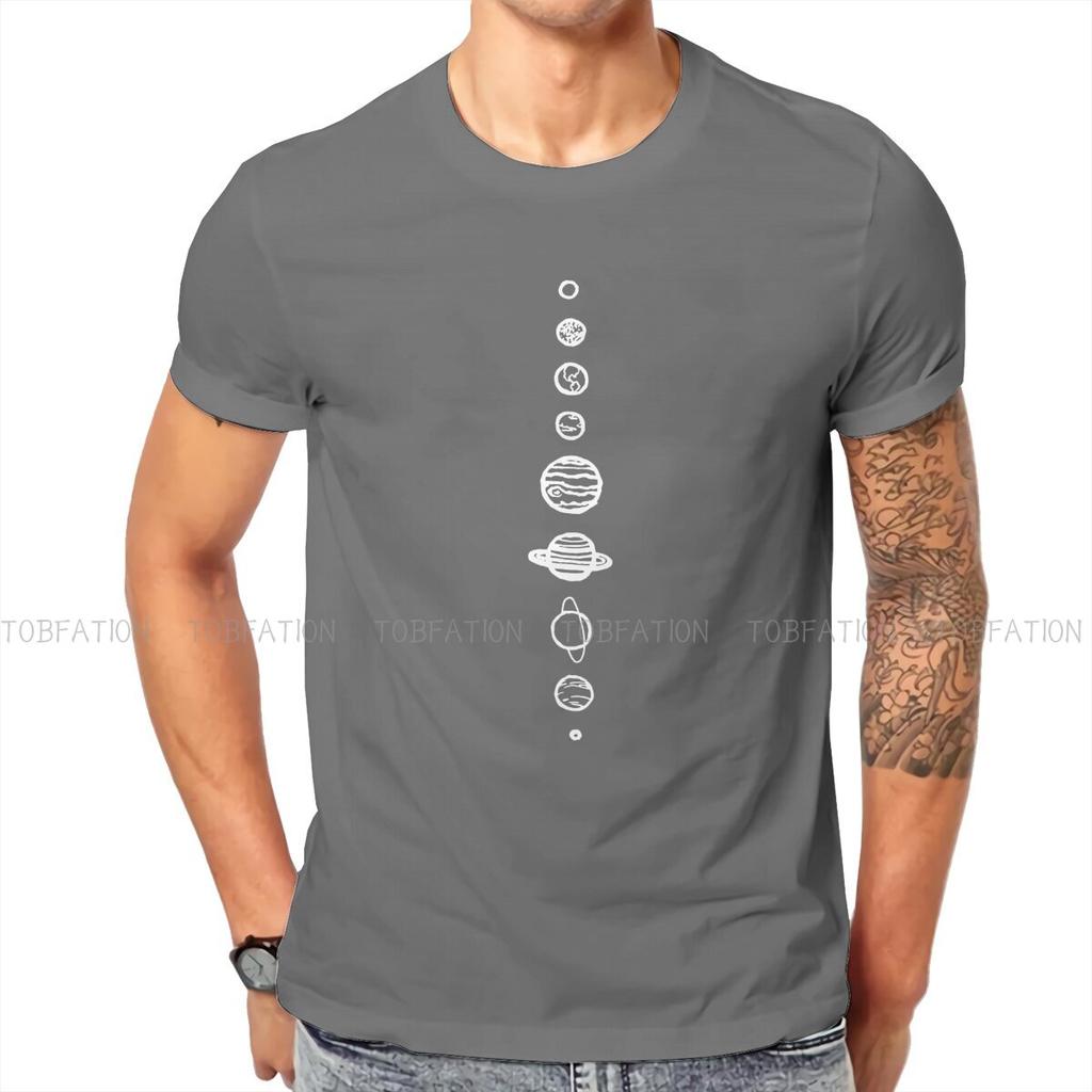 Black Newest Tshirts Pluto Planet Men Graphic Fabric Tops T Shirt O Neck Big Size