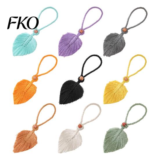 Hand-Knotted Curtain Strap Braided Leaf Tieback, Boho Cotton Rope Holder, Fringe Living Room Tieback Edge Knotted Draperies Holder for Bedroom