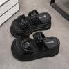 Fashion 8.5CM Bling Woman Platform Sandals Ladies Elegant Medium Women's Shoes Flats Summer Sandals Women Designer Shoes Girls slippers