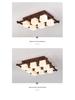 Walnut Glass LED Ceiling Light - Retro Inspired for Living Room or Master Bedroom