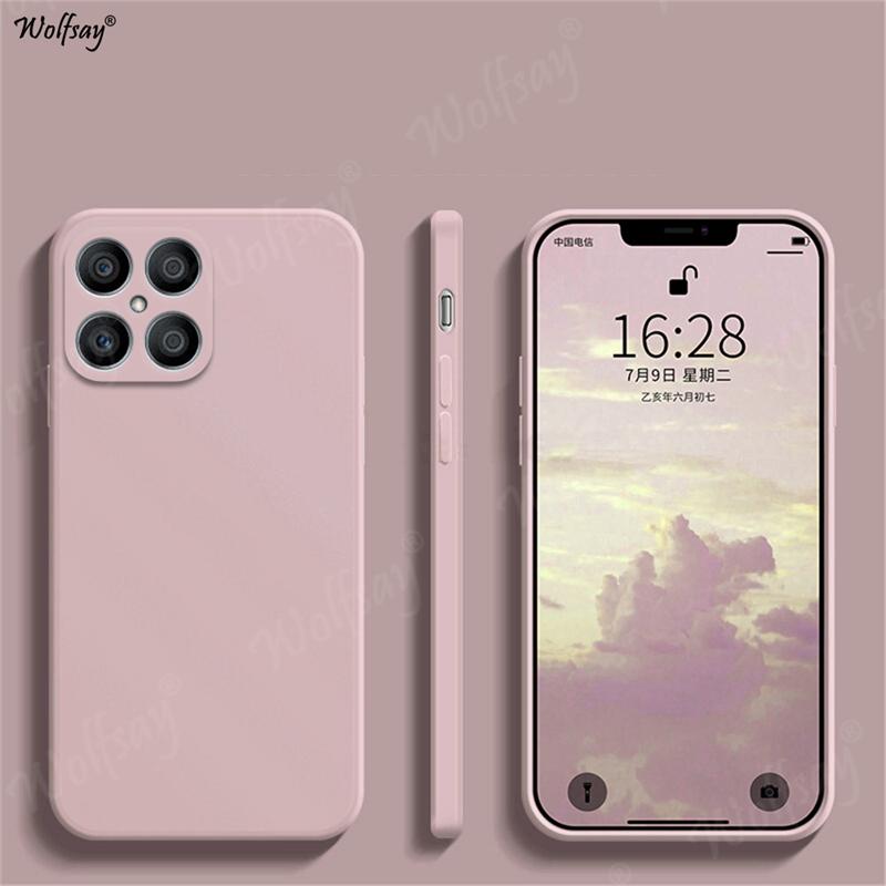 Чехол для Honor X8 Жидкий силикон Задняя панель Однотонный ТПУ Чехол Ударопрочный Защитный Чехол Honor X8 X9A X8A X7A X6 Чехол Для Honor X8 Чехол