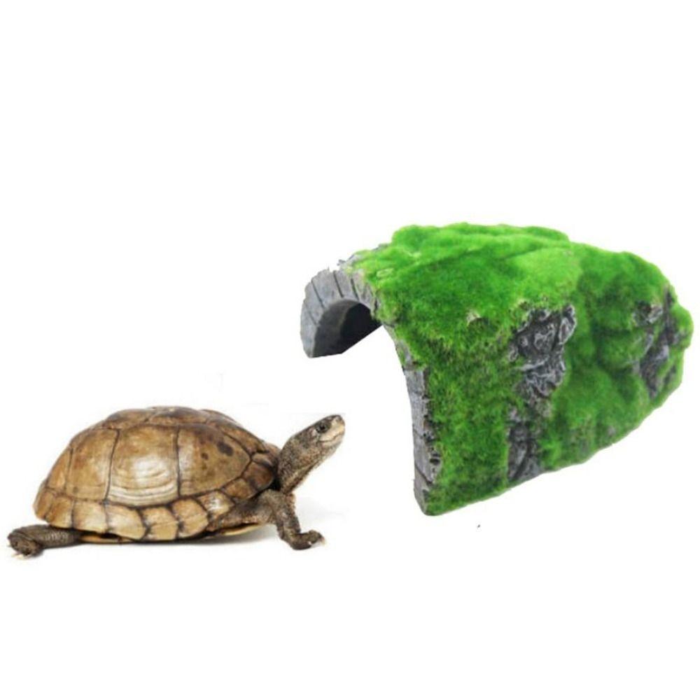1pc Decorative Moss Artificial Resin Snake Rest Cave Reptile Cave Lizard Cave Tortoise Shelter