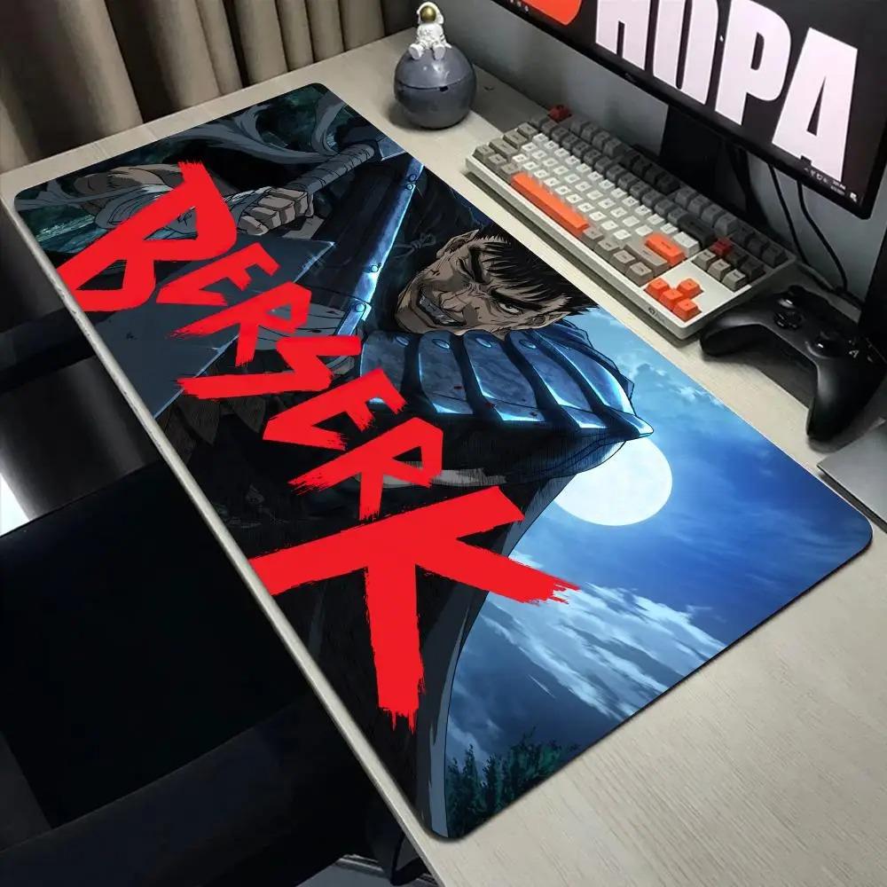 Коврик для мыши 'Меч Берсерка' Компьютерный Ноутбук Аниме Клавиатурный Коврик Большой Коврик для Мыши Клавиатуры Игровой Настольный Коврик Резиновые Прошитые Края