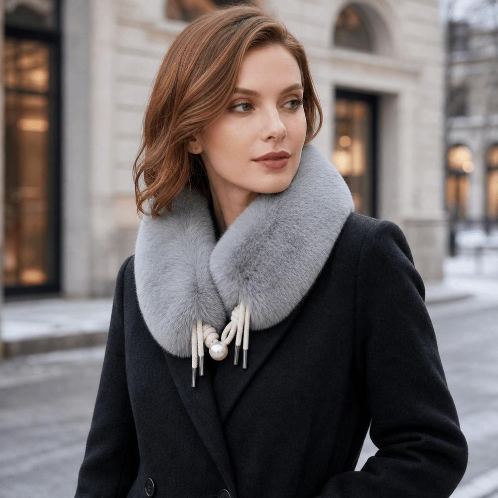 Soft Plush Texture Neck Scarf Solid Neck Warmer Fashion Plush Neck Muffler Women Girl