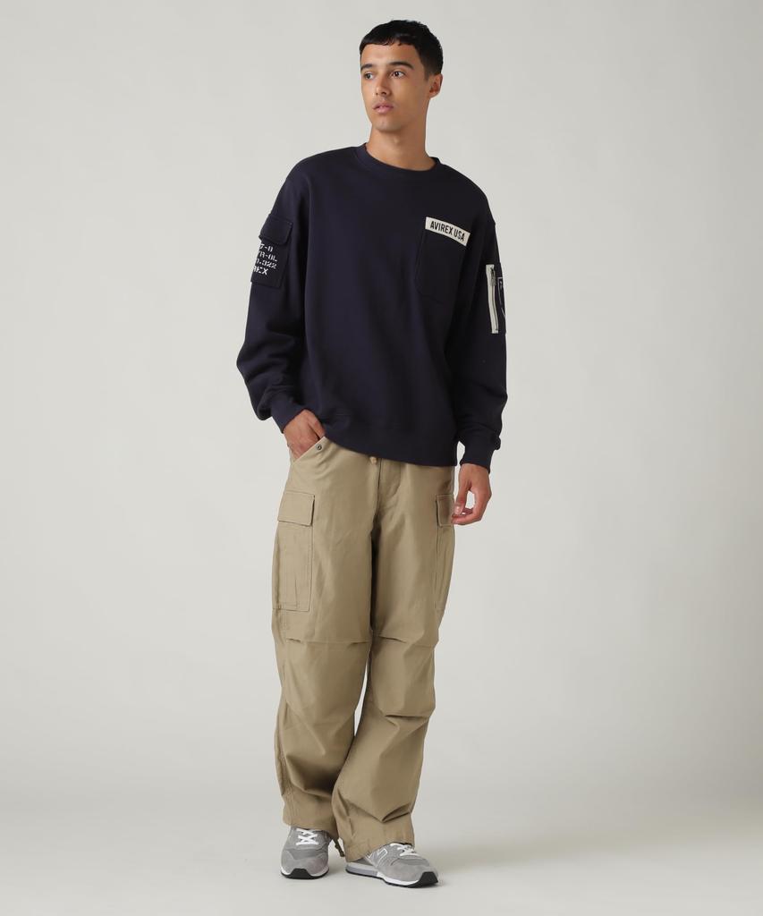 AVIREX FATIGUE CREWNECK SWEAT L navy 783-3932004