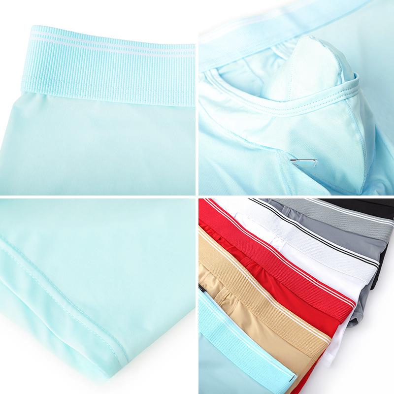 New Men's Underwear Ice Silk Cool Plus Size Mid-Waist Boxers Breathable Underpants Underpants for Men