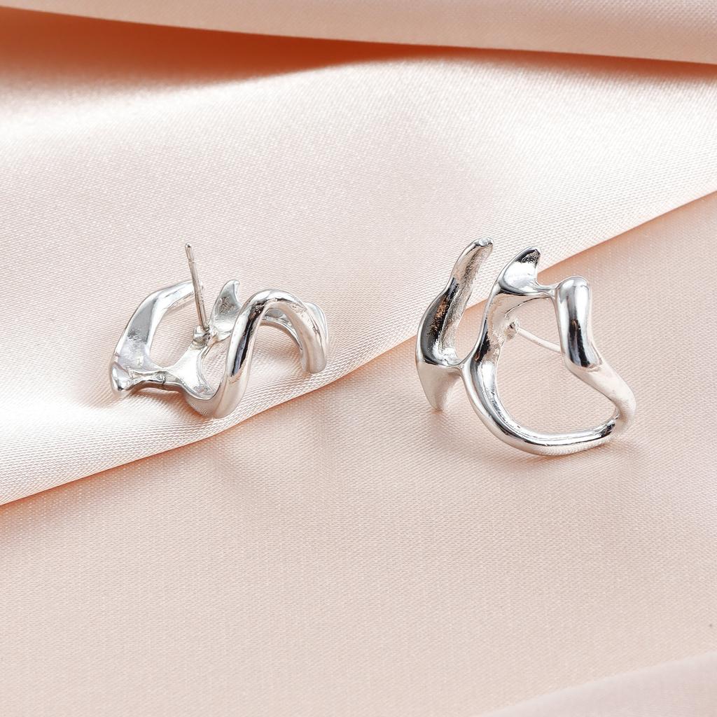 Light luxury high sense alloy hollow abstract earrings versatile personality irregular earrings earrings