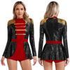 Womens Skirted Leotard Bodysuit Long Sleeve Circus Ringmaster Dress Theme Party Costume
