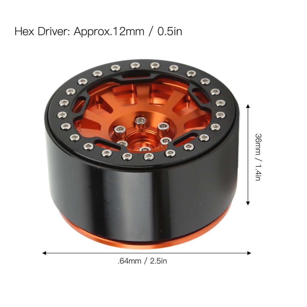 4 PCS 2.2in Aluminum Alloy Wheel Hub Replacement Hub for 1Celsius10 RC Simulation Crawler