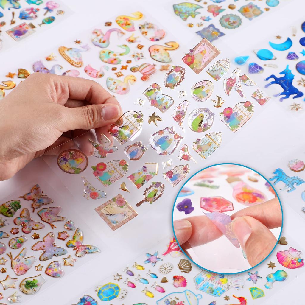 SANNIX Блестящие наклейки для 14-дневного планера наград Пухлые 3D Планер наград Морские девочки-цветы, Листы, Наклейки, Наклейки, Наклейки, Блестки, Сердце,