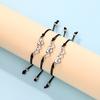 3 Pieces Set Fashion Men'S And Women'S Bracelets Rope Heart-Shaped Bff Letter Pendant Best Friend Bff Friendship Jewelry