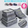 6 PCS Travel Storage Bag Set for Clothes Tidy Organizer Wardrobe Suitcase Pouch Travel Organizer Bag Case Shoes Packing Cube Bag