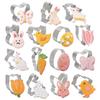 4/5/6Pcs Easter Bunny Eggs Cookie Cutter Stainless Steel Butterfly Carrot Fondant Cake Baking Mold Easter Party Decor Supplies