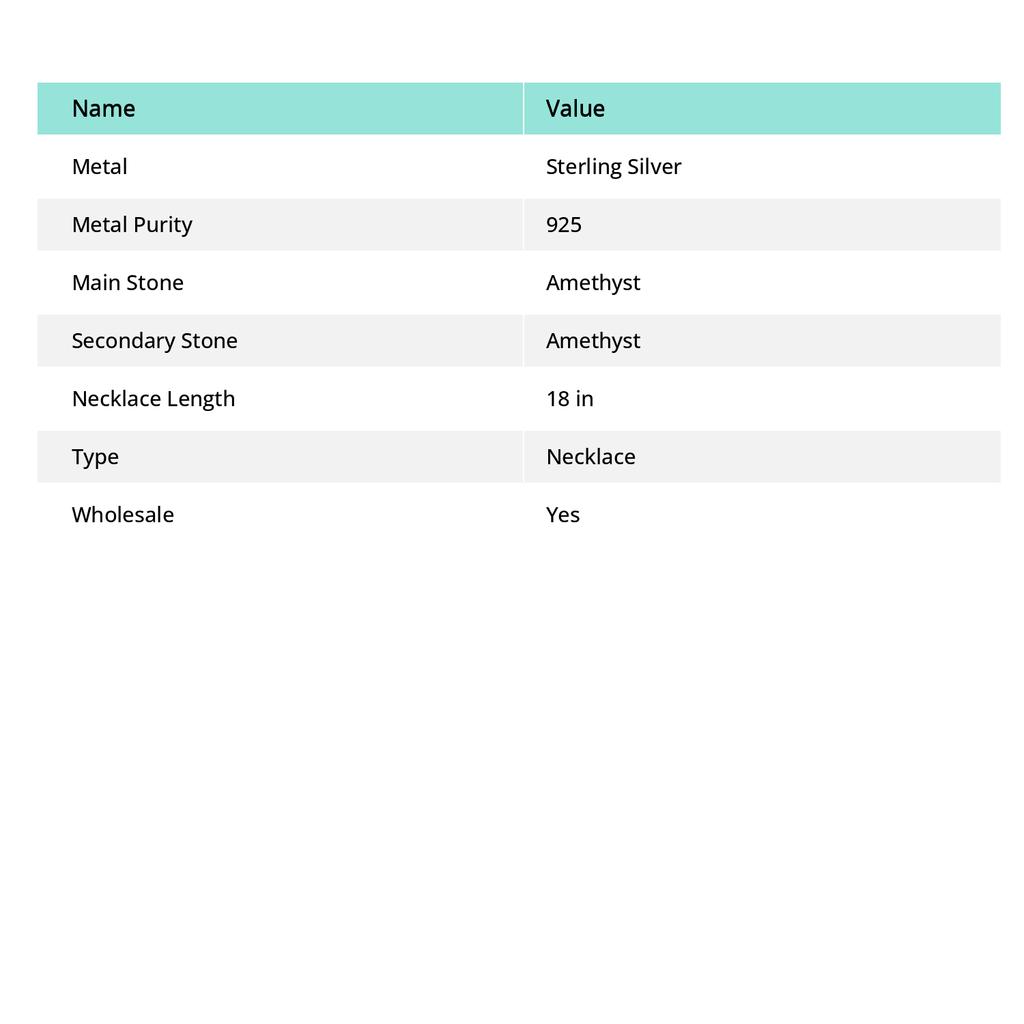 Sage Amethyst, Amethyst Handmade 925 Sterling Silver Jewelry Necklace 18" P2a36