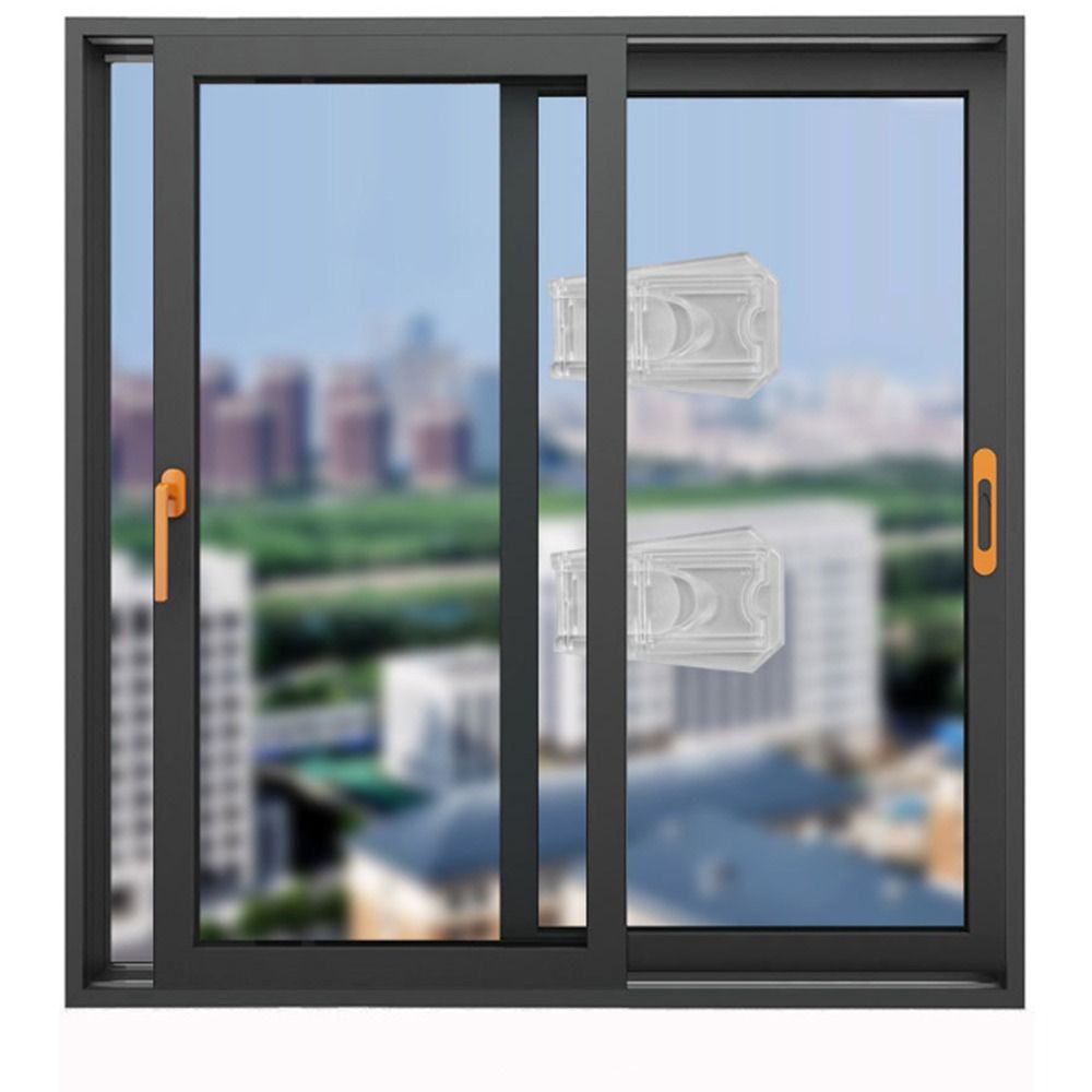 Transparent Sliding Door Lock Self-adhesive Sliding Sash Stopper for Child Security Protection