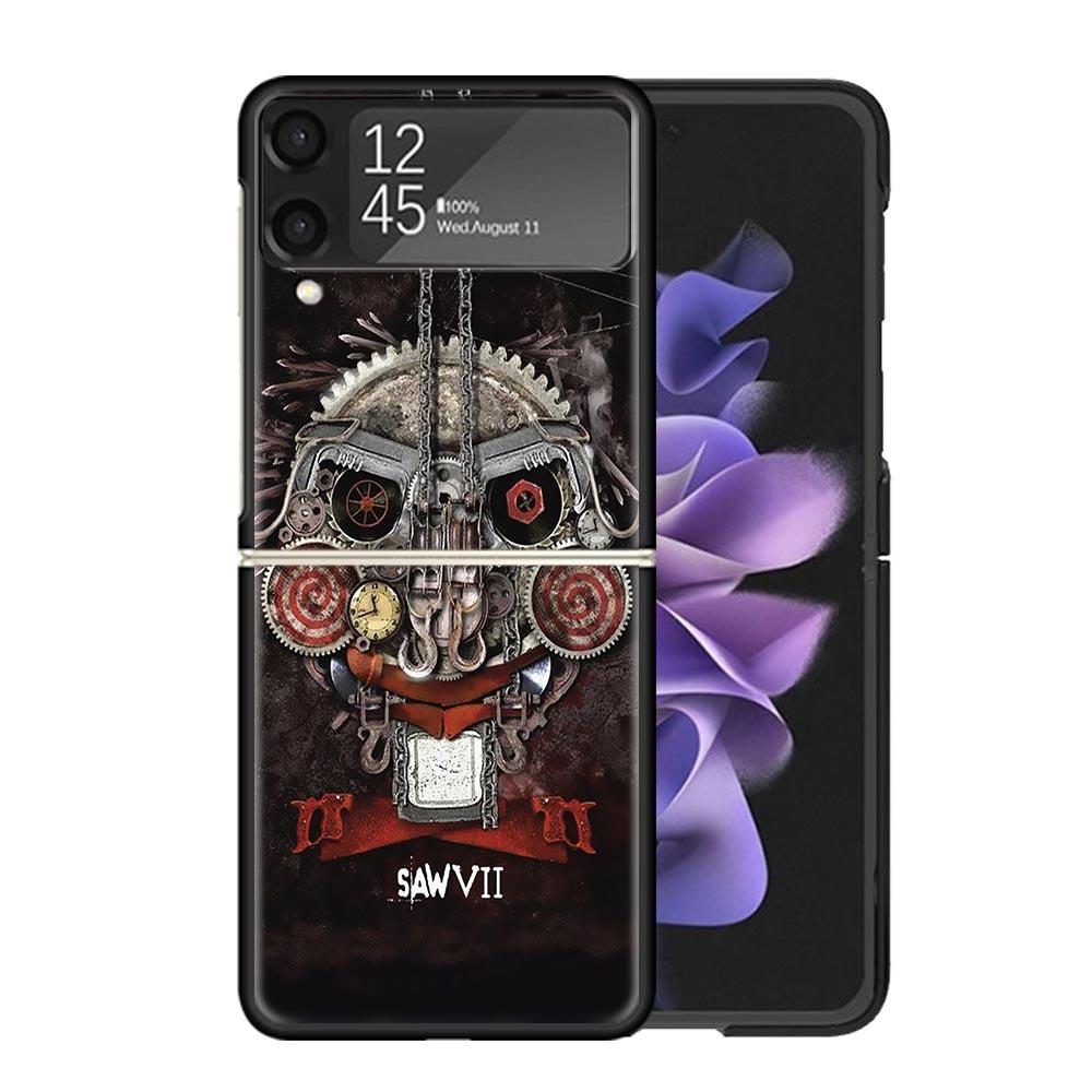 The Jigsaw Killer Horror Clear Phone Case For Samsung Z Flip 7 6 5 4 3 Galaxy ZFlip7 ZFlip6 ZFlip5 ZFlip4 ZFlip3 5G Print Cover