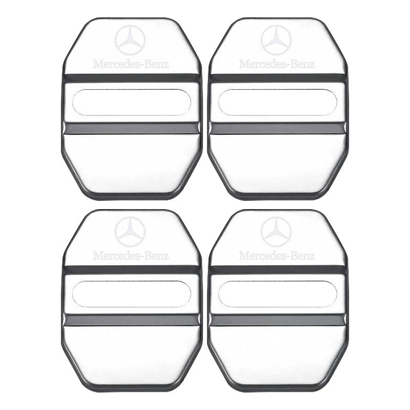4 шт. Стайлинг автомобиля Чехлы-наклейки на замки дверей автомобиля для Mercedes Benz Новый B/C/E Класс A Класс C200L GLC GLK CLA GLA Аксессуары