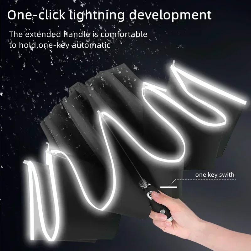 Автоматический зонт CQP1 со светоотражающей полосой LED, зонт от дождя и ветра для Mercedes Benz S320 W164 W203 W204 W168 C180 E320 A200 CLA
