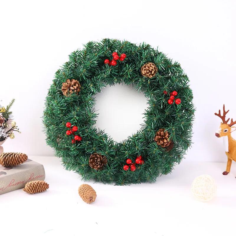 Рождественский венок из лозы Праздничные украшения для дома, двери, стены, центральный элемент для стола, Праздничная рождественская вечеринка, Сезонные украшения