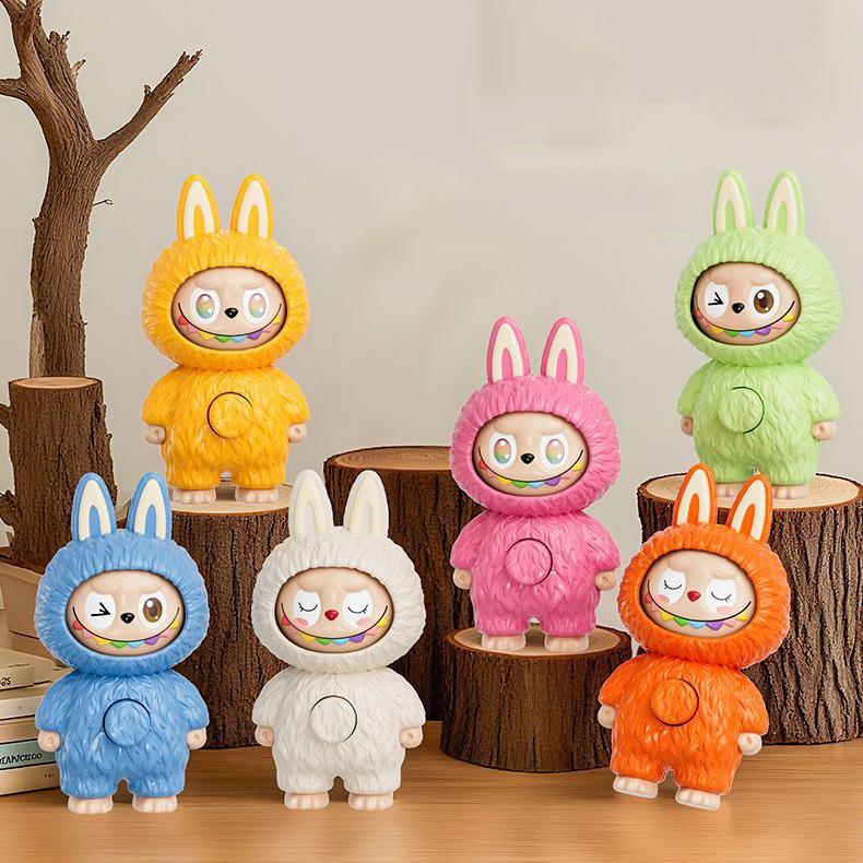 Internet Celebrity Labubu Cartoon Toy Pendant, Face Changing Keychain Figurine Decoration, Creative and Cute, Super Cute