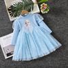 Девочки Платье Осень Замороженное Эльза Принцесса Платье С Длинным Рукавом Пышное Тюлевое Платье