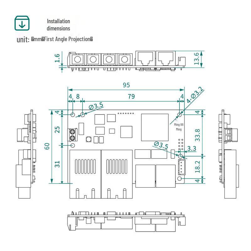 Управляемый промышленный Ethernet-коммутатор Maiwei на 4 порта
