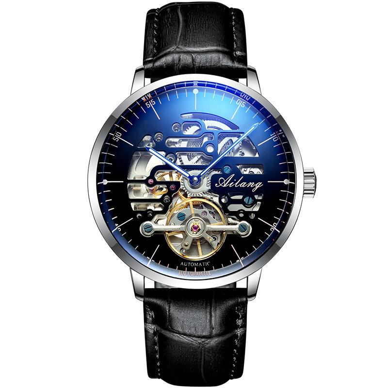 AILANG Мужские часы Водонепроницаемые полые полностью автоматические механические часы Производитель мужских часов