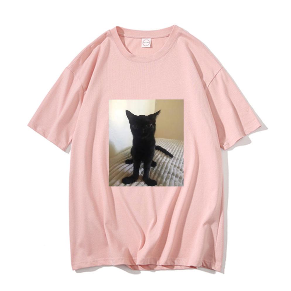Big Foot Jinx T-shirt Black Cat Pattern Tshirt Funny T Shirts Cotton Tops Spring New Round Neck Tee Short Sleeve