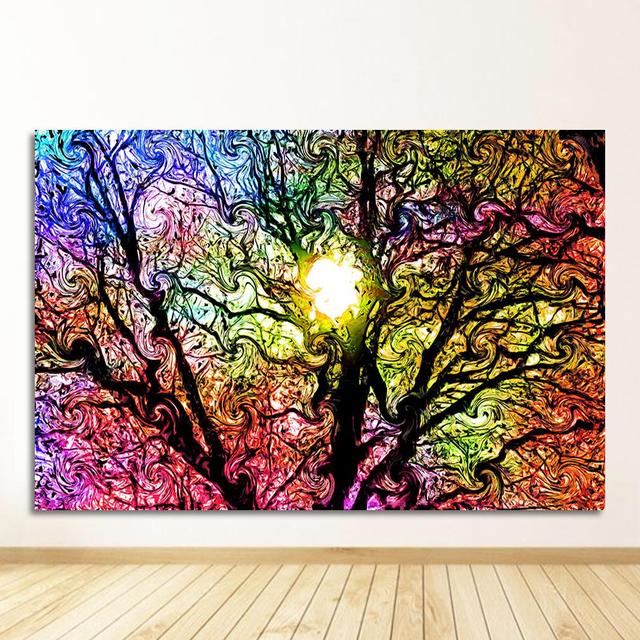 Модульные картины Life, современное украшение дома, настенное искусство, печать на холсте, живопись, постер для спальни, Алекс Грей, психоделическое триповое дерево, без рамки