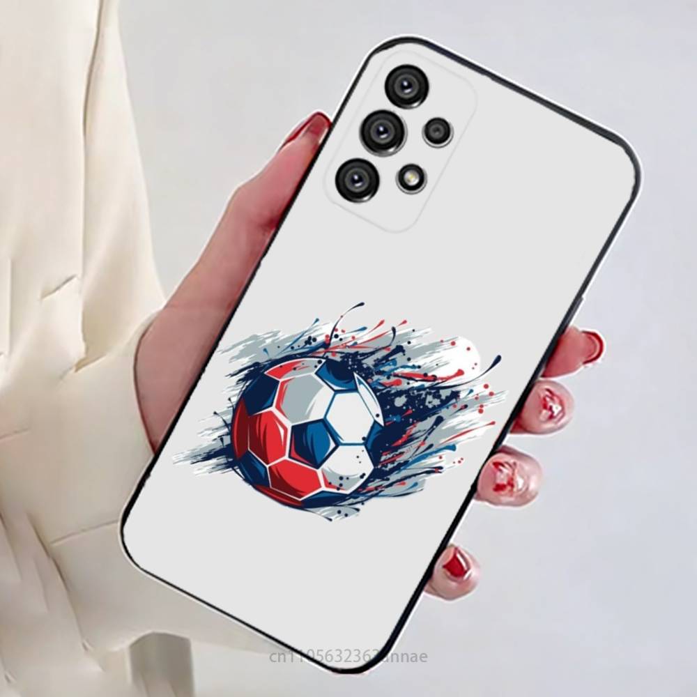 Чехол для телефона Fire Football Soccer ball для Samsung Galaxy A13, 21s, 22, 31, 32, 52, 53, 71, 80, A91, Мягкий черный корпус