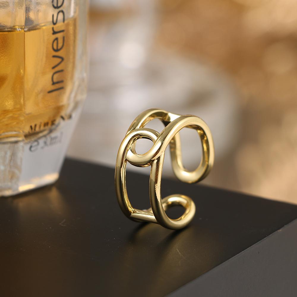 Модное кольцо в стиле ретро, открытое кольцо в стиле панк, трендовое бамбуковое кольцо с крестом, простое кольцо для пары, ювелирные изделия