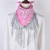 Sequins Scarf Exquisite Pattern Tassel Design Non-Fading Washable Quick Dry Decorative Polyester Women Beautiful Fringed Bandana Headscarf for Party