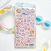 Fun Animal Tea Time Embossed Stickers - Rabbit Cat Afternoon Tea Sweet 3D Decor for Journal Diary DIY Kawaii Materials