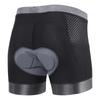 Велотрусы с мягкой подкладкой для мужчин Высокая эластичность Быстросохнущие Дышащие Силиконовая подкладка Велосипедные шорты Черные с черной полосой Азия
