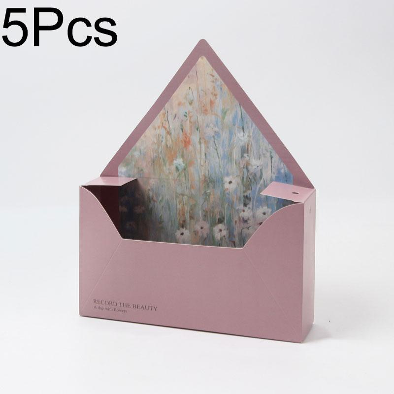 5Pcs Envelope Gift Box DIY Envelope Gift Paper Eco-Friendly Flower Box Bouquet Wrapping Printing