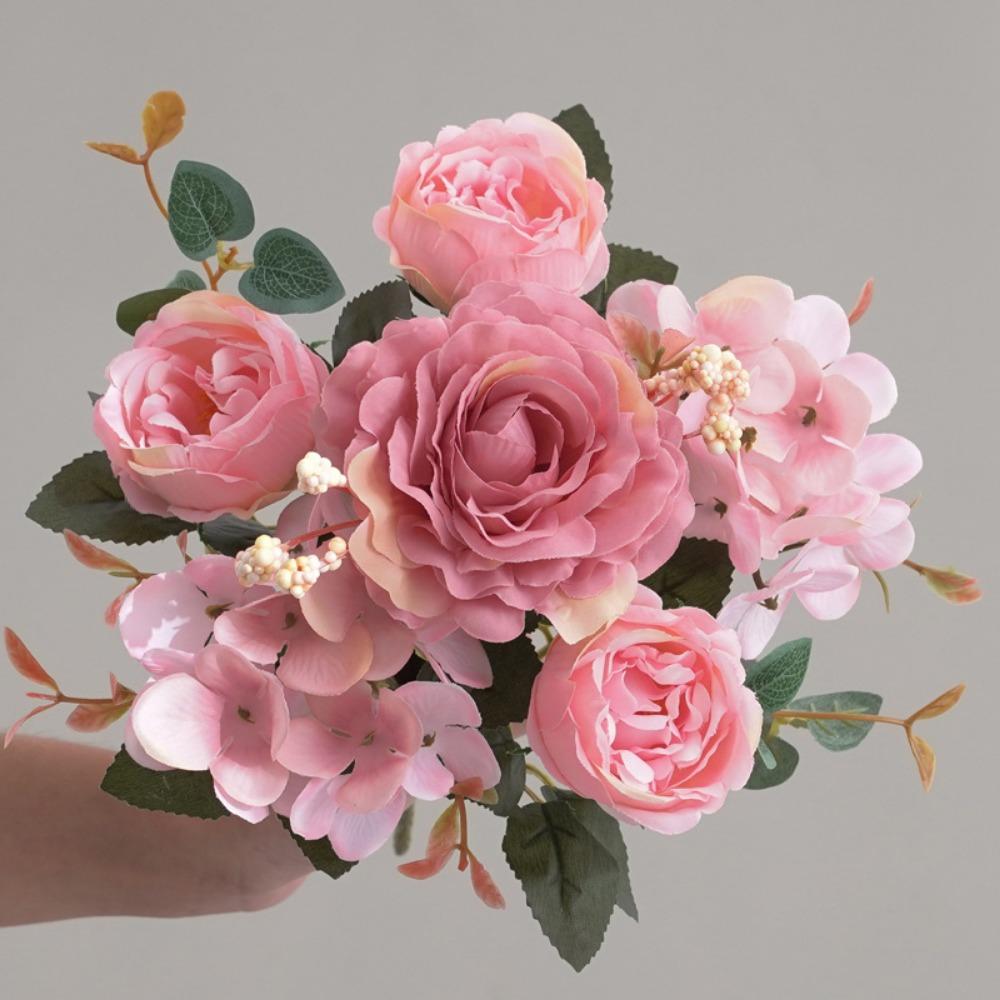 Accessories Simulation Peony Flower Silk Petals Faux Flower Fake Floral Bouquet Home Decoration