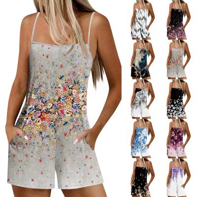 Женский повседневный и модный комбинезон без рукавов с карманами, шорты, комбинезон, шорты