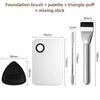 Ультратонкая кисть для тональной основы, палитра для смешивания макияжа со шпателем, плоская кисть для контуринга лица, косметическая пуховка-блендер, инструменты для макияжа