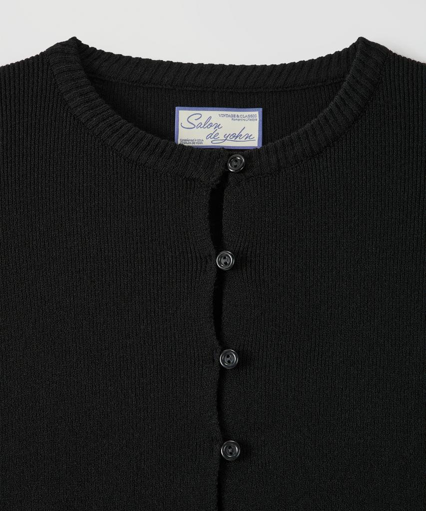 SALON DE YOHN Button Slit Cardigan_ Black