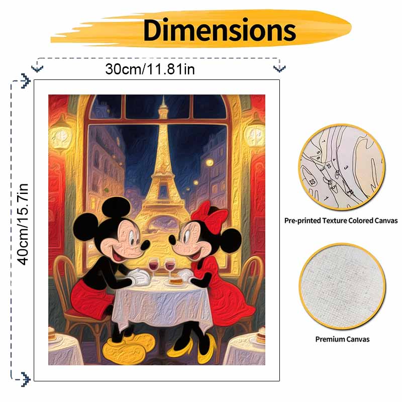 Disney Микки Минни Маус Париж Эйфелева башня Раскраска по номерам Набор для рисования Арт-набор Домашний декор Подарок