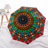 Roman mandala pattern themed Eight rib Automatic Folding Umbrella Is Suitable for Both Men and Women, Making It A Perfect Christmas and Vale