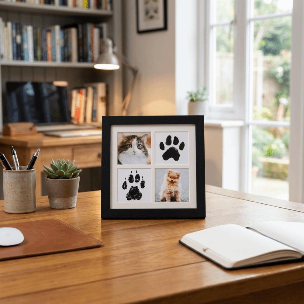 Decorative Paw Print Photo Frame Density Board Memorial Frame Remembrance Gift