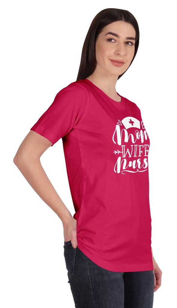 Inkmeso Женская футболка с круглым вырезом для мамы, жены, медсестры, топы, стандартный крой, хлопковая футболка
