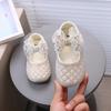 Spring Autumn Girls Leather Shoes Princess Party Rhinestone Ribbons Shoes Fashion Children Performance Wedding Shoes I07307