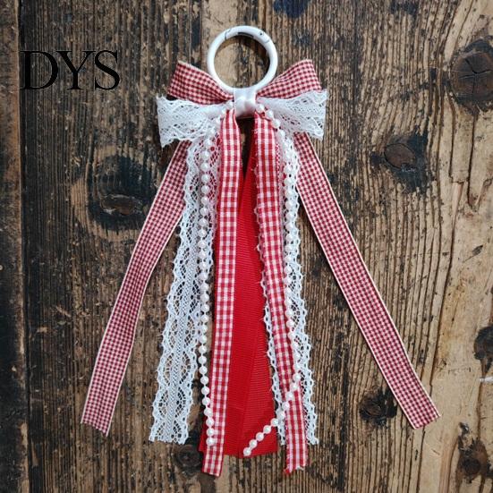 Boho Boot Embellishments 1 Pair Ribbon Bow Charms, Plaid Cowboy Charms Western Accessories with Faux Pearls Lace Ribbons, Women Boots for Cowgirl