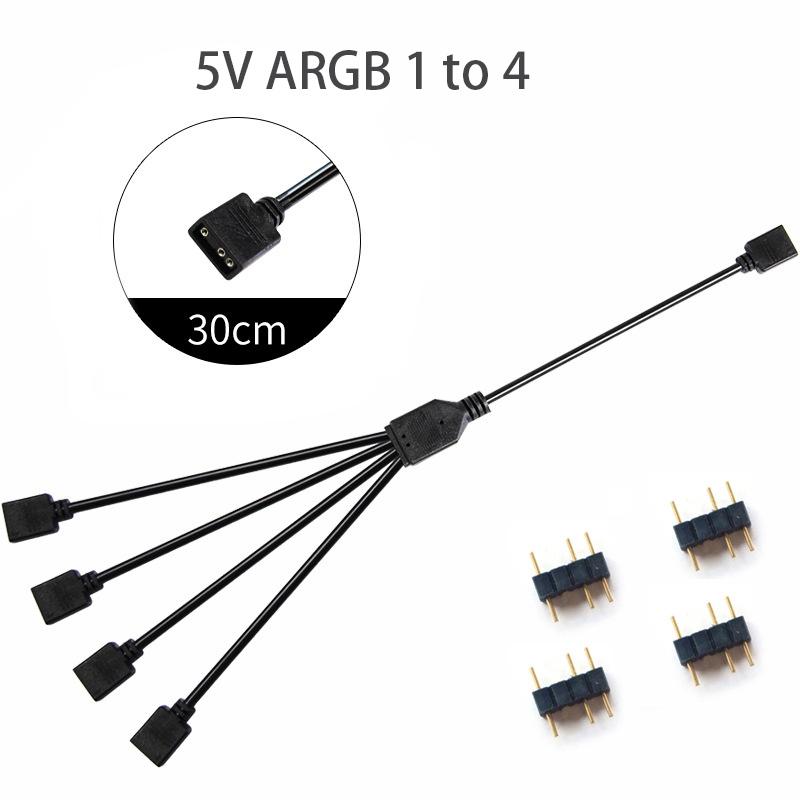 Синхронизирующий кабель для материнской платы 4-контактный 12V RGB 3-контактный 5V ARGB 1-в-2/1-в-3/1-в-4/1-в-5 Линия расширения